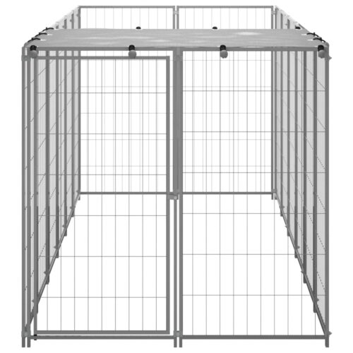 Dog Kennel Silver 330x110x110cm Steel - Image 3