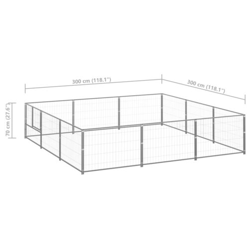 Dog Kennel Silver 9m² Steel - Image 6