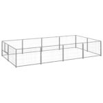 Dog Kennel Silver 8m² Steel