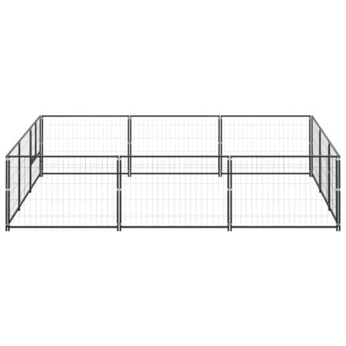 Dog Kennel Black 9m² Steel - Image 2