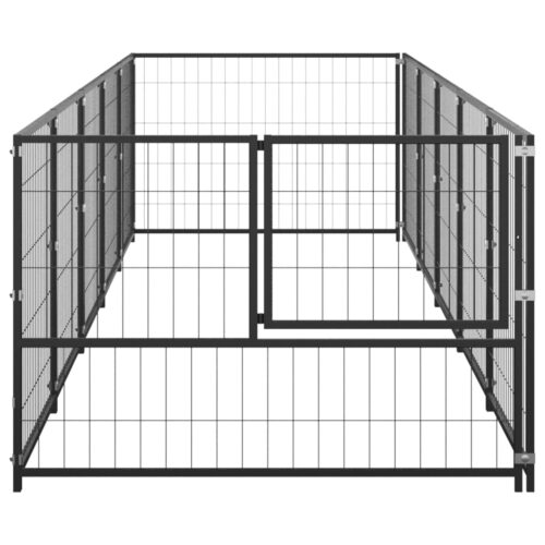 Dog Kennel Black 5m² Steel - Image 3