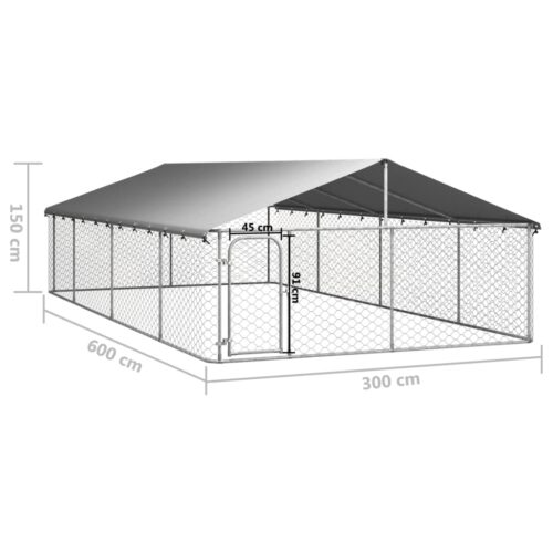 Outdoor Dog Kennel with Roof 600x300x150cm - Image 5