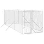 Outdoor Dog Kennel Silver 2x6x2mGalvanised Steel