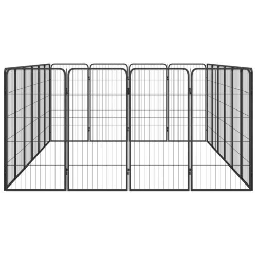 20-Panel Dog Playpen Black 50x100cm Powder-Coated Steel - Image 4