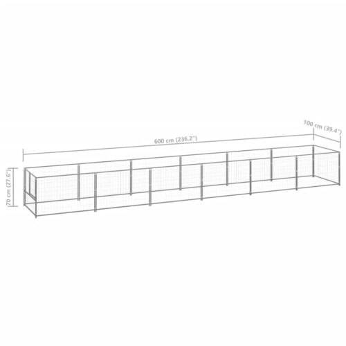 Dog Kennel Silver 6m² Steel - Image 6