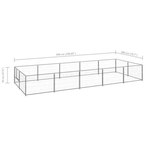 Dog Kennel Silver 10m² Steel - Image 6