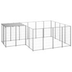 Dog Kennel Silver 6.05m² Steel