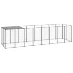 Dog Kennel Silver 4.84m² Steel