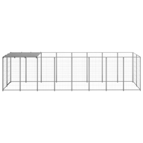 Dog Kennel Silver 4.84m² Steel - Image 2