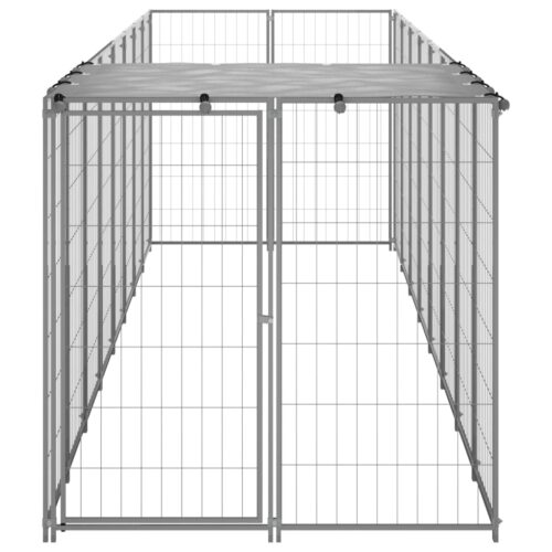 Dog Kennel Silver 4.84m² Steel - Image 3
