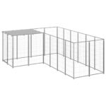 Dog Kennel Silver 4.84m² Steel