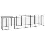 Dog Kennel Black 4.84m² Steel