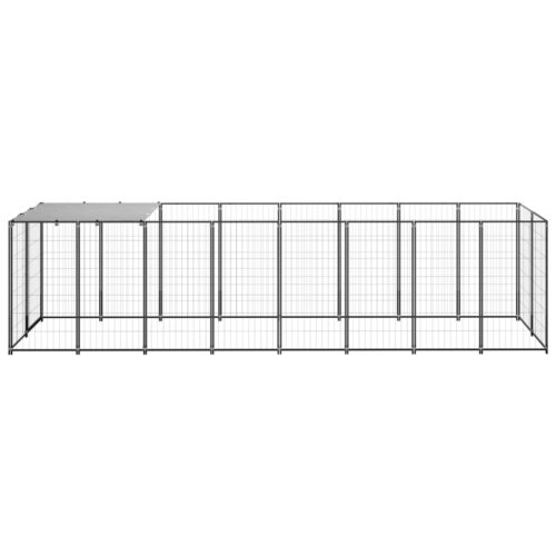 Dog Kennel Black 4.84m² Steel - Image 2