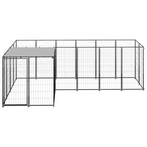 Dog Kennel Black 4.84m² Steel - Image 2