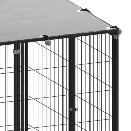 Dog Kennel Black 6.05m² Steel - Image 5