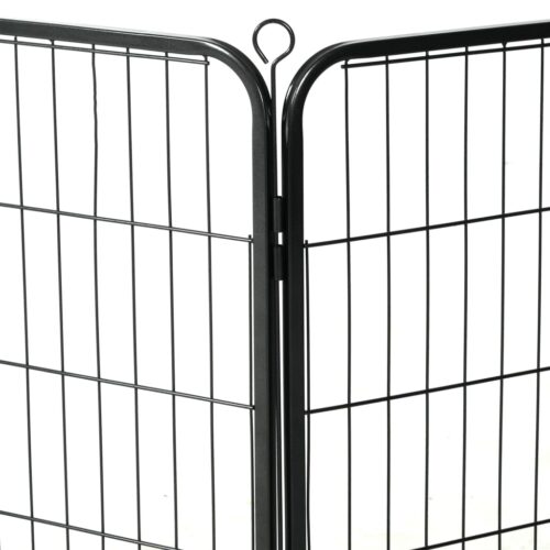 Dog Playpen 16 Panels Steel 80x80cm Black - Image 6