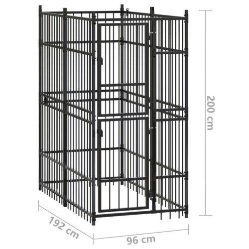 Outdoor Dog Kennel Steel 1.84m² - Image 7