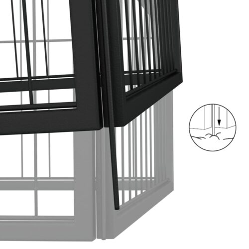 24-Panel Dog Playpen Black 50x100cm Powder-Coated Steel - Image 6