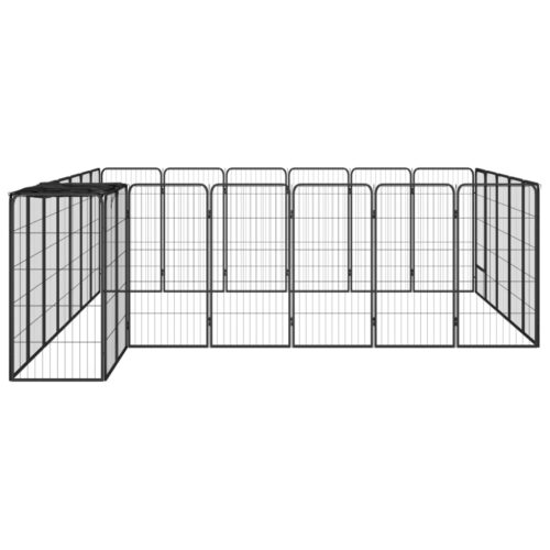 26-Panel Dog Playpen Black 50x100cm Powder-Coated Steel - Image 3