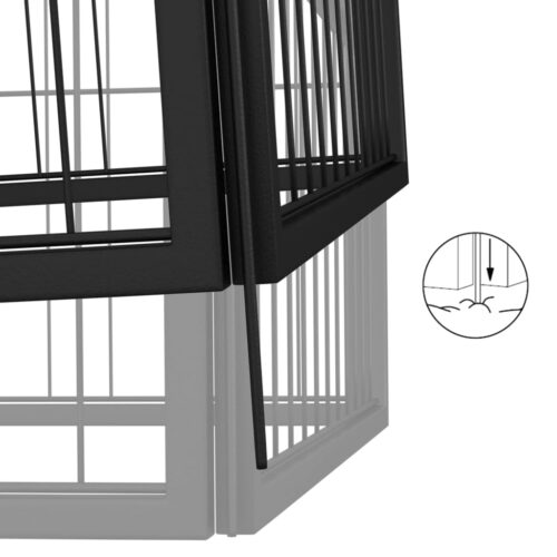 26-Panel Dog Playpen Black 50x100cm Powder-Coated Steel - Image 5
