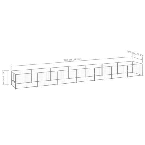 Dog Kennel Silver 7m² Steel - Image 6