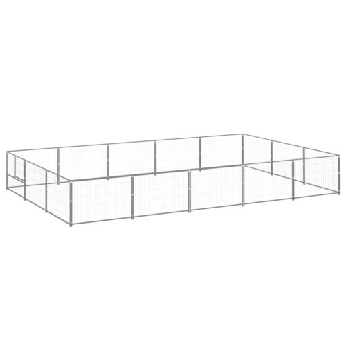 Dog Kennel Silver 15m² Steel
