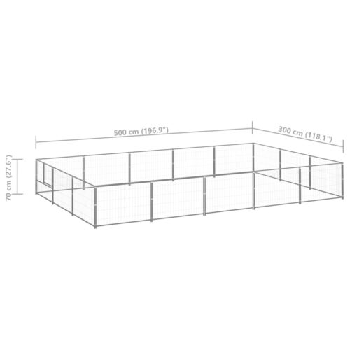 Dog Kennel Silver 15m² Steel - Image 6