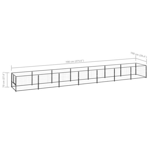 Dog Kennel Black 7m² Steel - Image 6