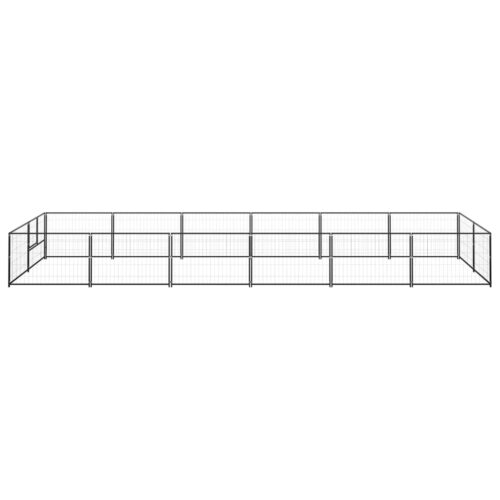 Dog Kennel Black 12m² Steel - Image 2