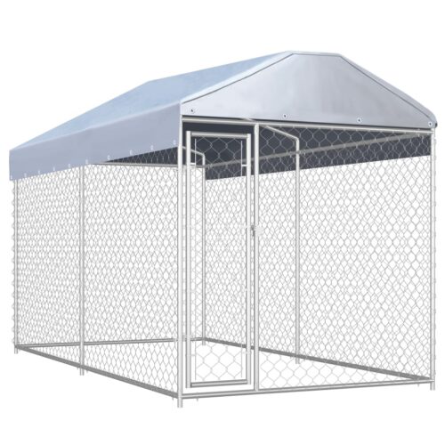 Outdoor Dog Kennel with Canopy Top 382x192x225cm