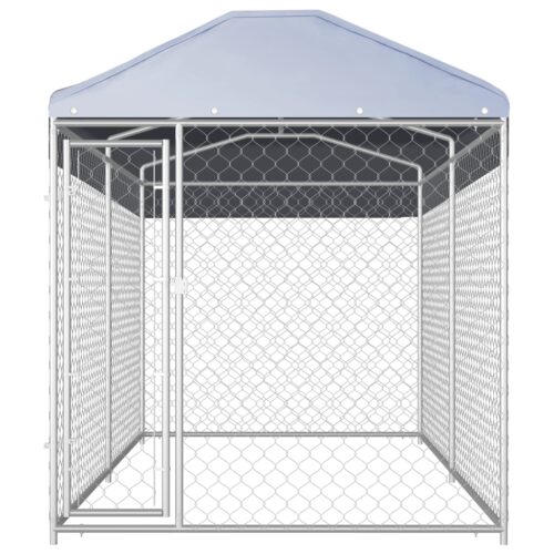 Outdoor Dog Kennel with Canopy Top 382x192x225cm - Image 2
