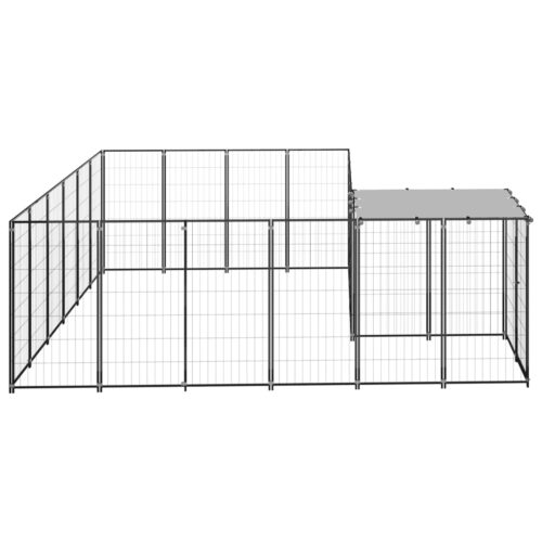Dog Kennel Black 8.47m² Steel - Image 3