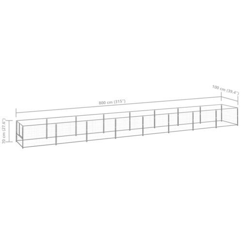 Dog Kennel Silver 8m² Steel - Image 6