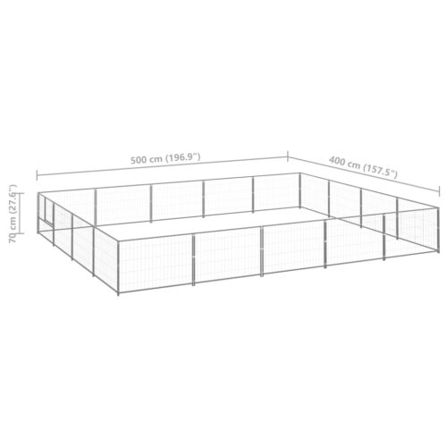 Dog Kennel Silver 20m² Steel - Image 6