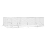 Outdoor Dog Kennel Silver 8x4x2mGalvanised Steel