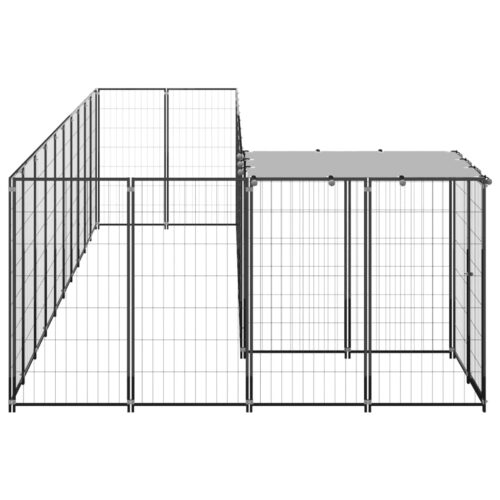 Dog Kennel Black 7.26m² Steel - Image 3