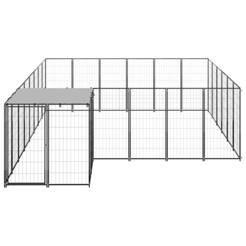 Dog Kennel Black 12.1m² Steel - Image 2