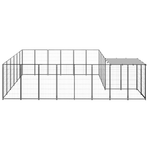 Dog Kennel Black 12.1m² Steel - Image 3