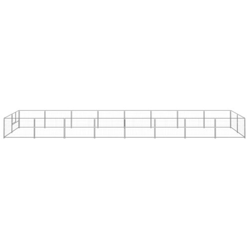 Dog Kennel Silver 16m² Steel - Image 2