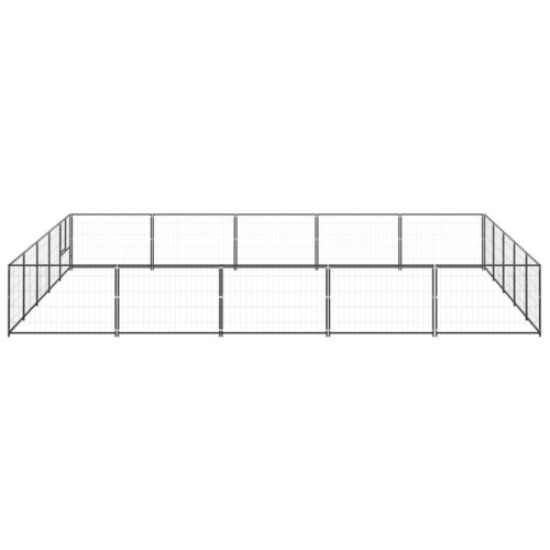 Dog Kennel Black 25m² Steel - Image 2