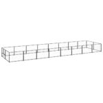 Dog Kennel Black 16m² Steel