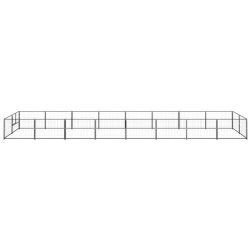 Dog Kennel Black 16m² Steel - Image 2