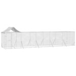 Outdoor Dog Kennel with Roof Silver 10x2x2.5mGalvanised Steel