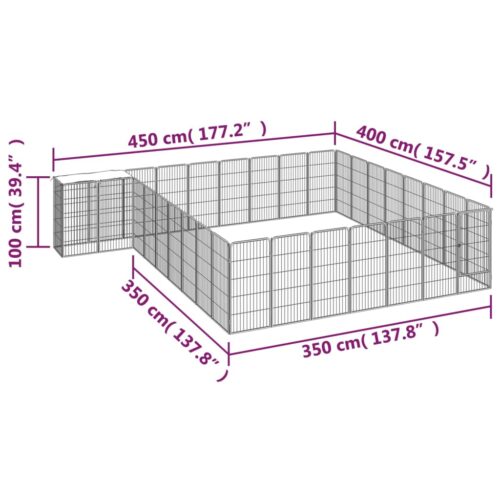 34-Panel Dog Playpen Black 50x100cm Powder-coated Steel - Image 6