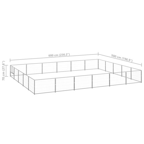 Dog Kennel Silver 30m² Steel - Image 6