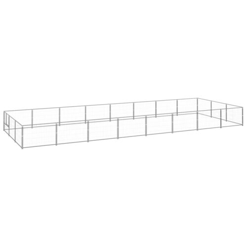 Dog Kennel Silver 24m² Steel