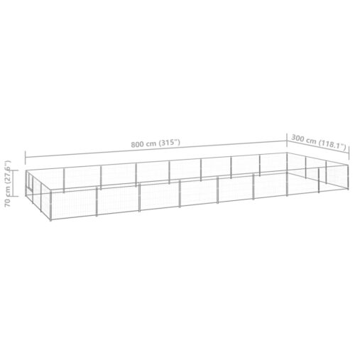 Dog Kennel Silver 24m² Steel - Image 6