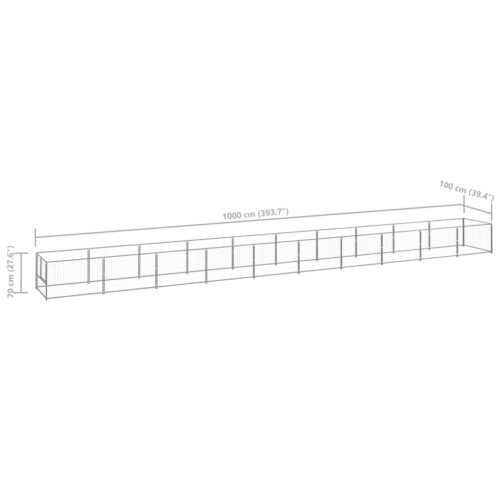 Dog Kennel Silver 10m² Steel - Image 6