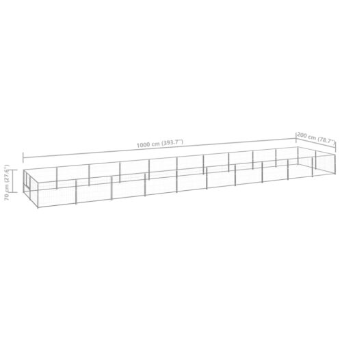 Dog Kennel Silver 20m² Steel - Image 6