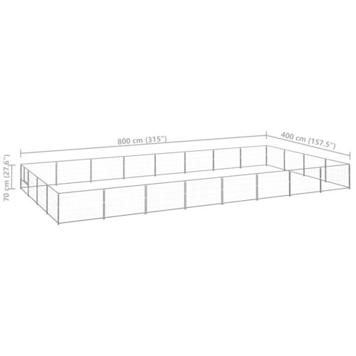 Dog Kennel Silver 32m² Steel - Image 6